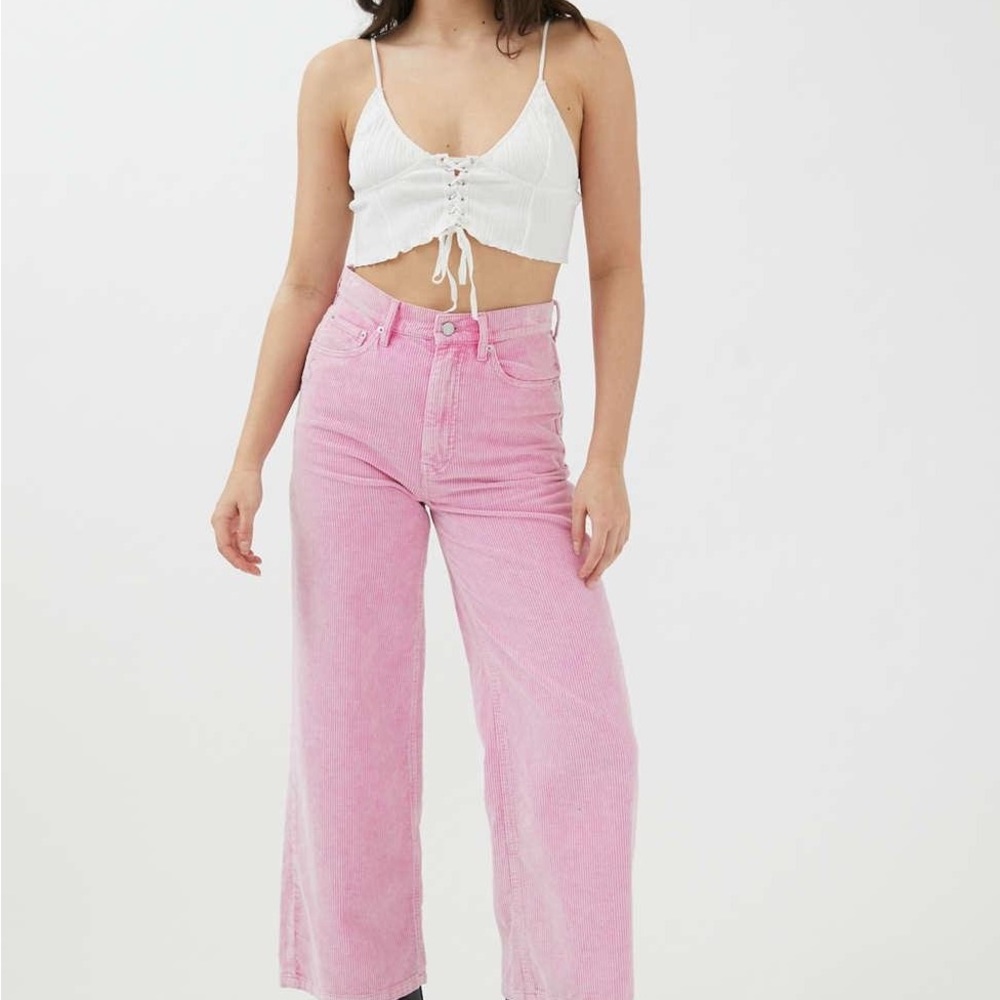 urban outfitters bdg pink wide leg corduroy jean 29
